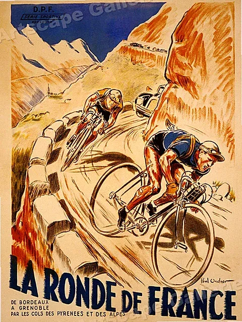 1928 "La Ronde de France" Tour de France Vintage Style Bicycle Poster - 20x28