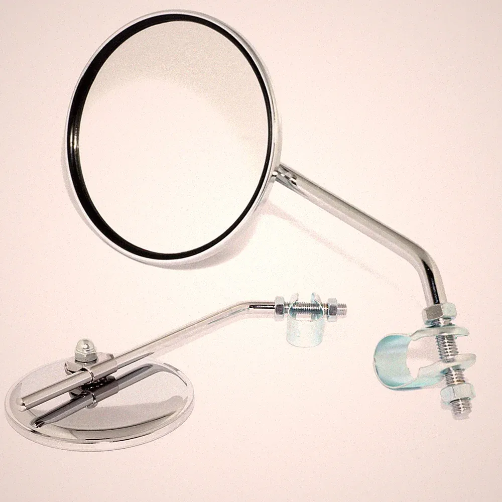 1x VINTAGE CLASSIC RETRO BIKE BICYCLE REAR VIEW MIRROR ROUND 3" HANDLEBAR CHROME