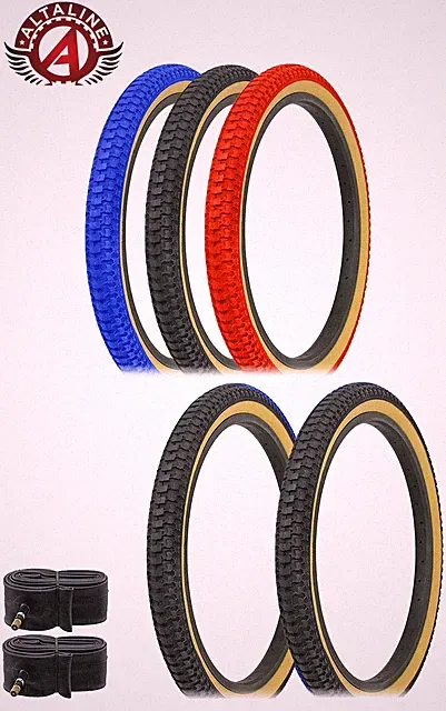 2 AltaLine 20 x 2.125 Snake Belly Bicycle Retro Freestyle BMX Tires w/Tubes.