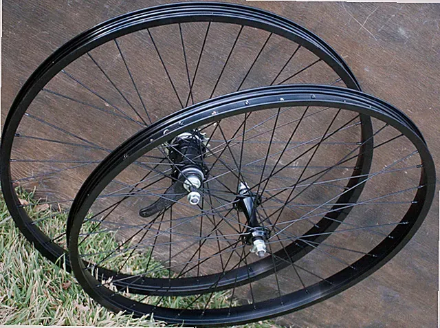26"Black Cruiser Bike WHEELS Tires Skiptooth Chain Hub Vintage Schwinn Bicycle