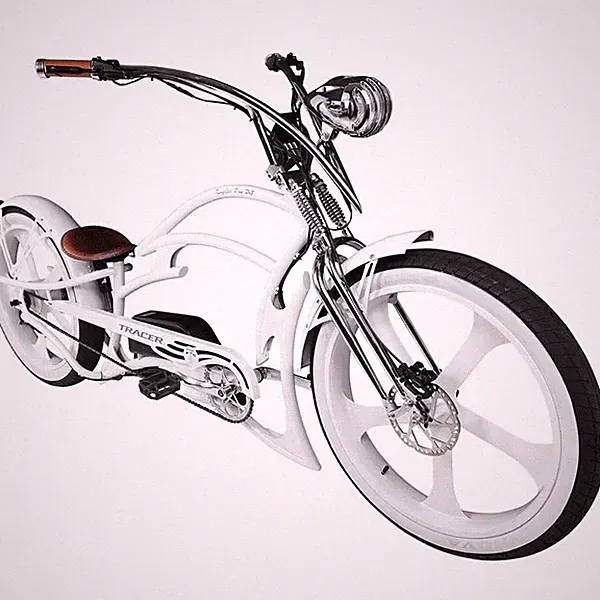 26" Chopper Stretch 800W E-Bike Retro Frame Pedal Assist Throttle 48V