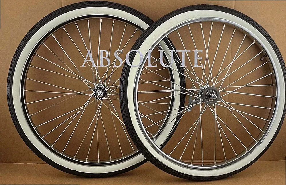 26" x 2.125" Chrome Cruiser WHEELS Tire Vintage Schwinn Style Phantom S2 Bicycle