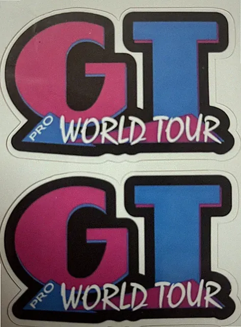 2pc Bike Logo Retro BMX Team GT Design Stickers Bicycle Freestyle 2.75” 🚲