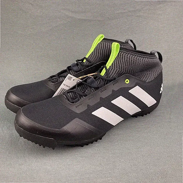 Adidas The Gravel 2.0 Cycling Shoes Black White Mens Size 10 Clipless HQ9034