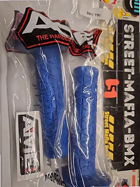 AME TRI BLUE BMX bike Grips usa! FIT OLD SCHOOL BMX freestyle SE GT HARO HUTCH