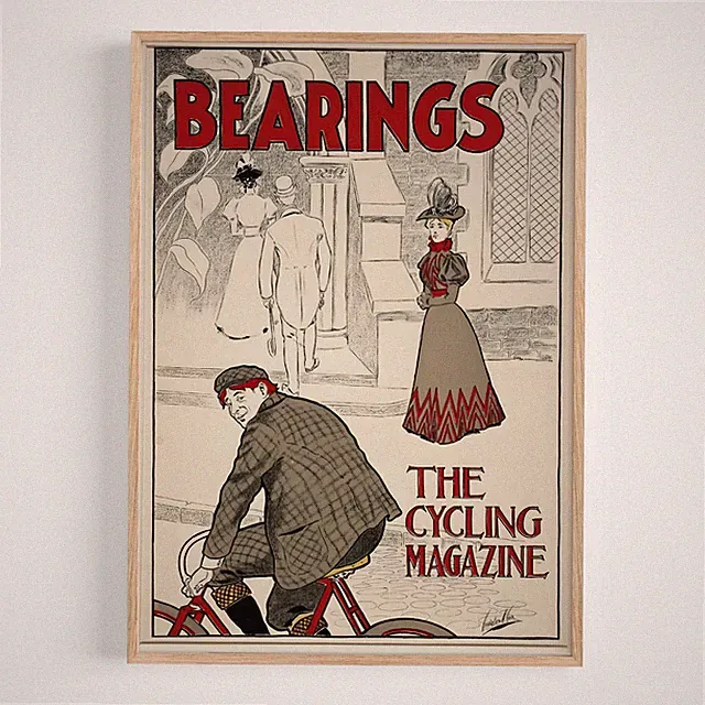 Bearings, the Cycling Magazine Cox (USA) Bicycle 1895 Retro Vintage Poster Print