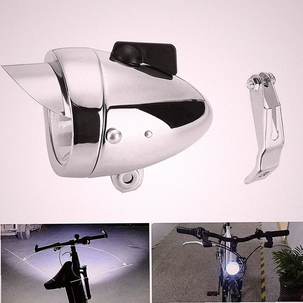 Bike Light Front Super Bright High Lumens Bicycle Headlight Metal Shell Retro