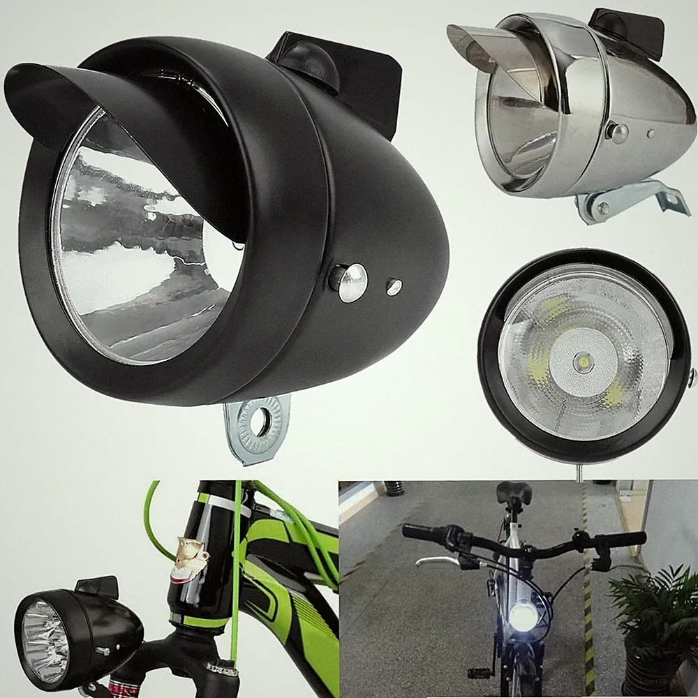 Bike Light Front Super Bright High Lumens Bicycle Headlight Metal Shell Retro