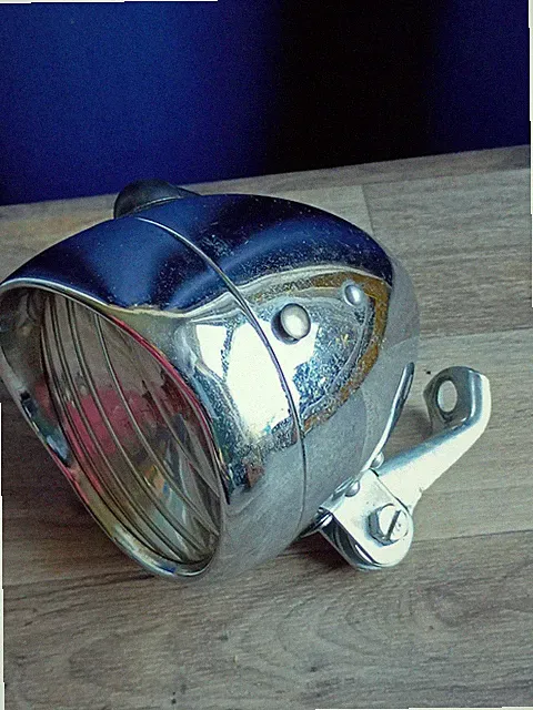 Chrome Bullet Bicycle Headlight Retro Teardrop Vintage Bike Bucket Light