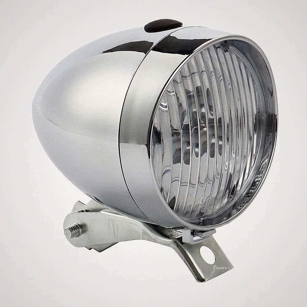 Chrome Retro Bicycle Bike Classical LED Light Headlight Front Retro Head Lamp