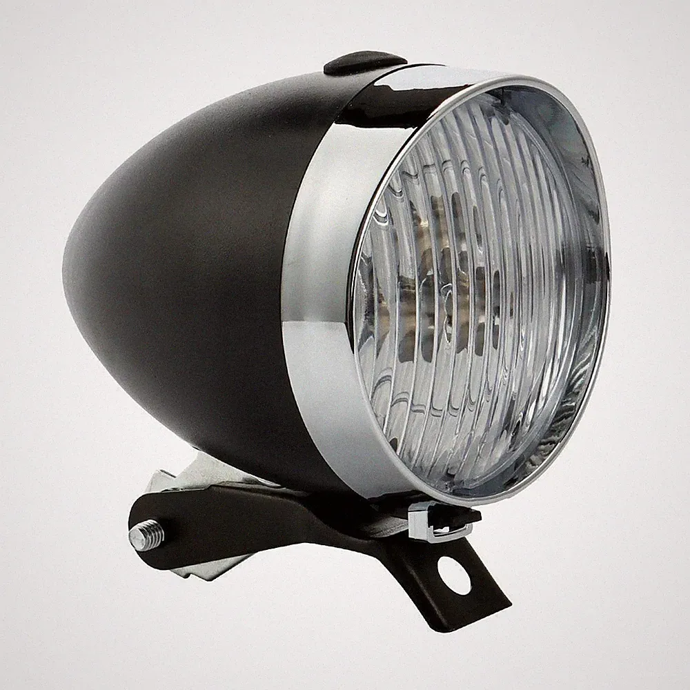 Classical Chrome Retro Bicycle Bike LED Light Headlight Front Retro Head Lamp