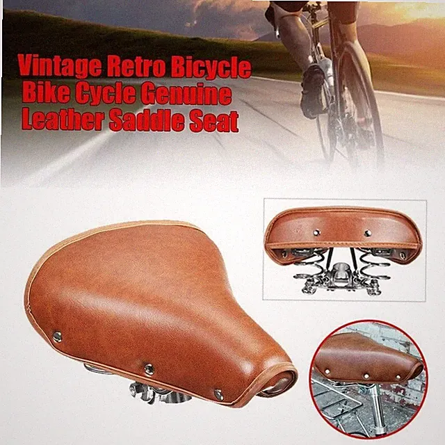 Comfort Vintage Retro Genuine Leather Bicycle Saddle Bicycle Seat Saddle Leather