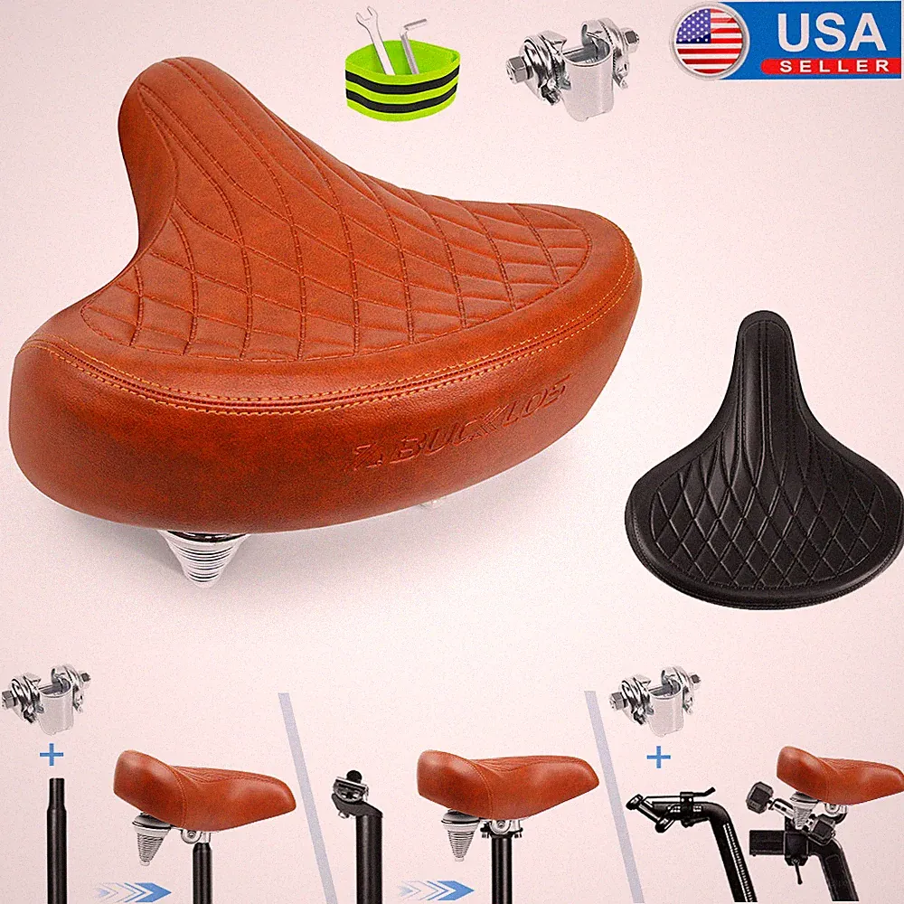 Cruiser Wide Comfort Bike Bicycle Seat Saddle Retro Pad Shock Absorption Cushion