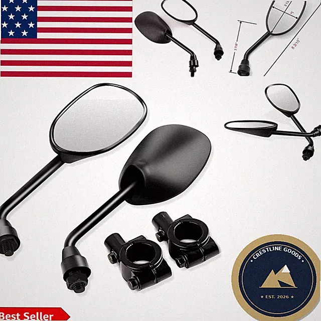 Customizable Angle Black Retro Rearview Mirrors for Mountain Bikes & Motorcycles