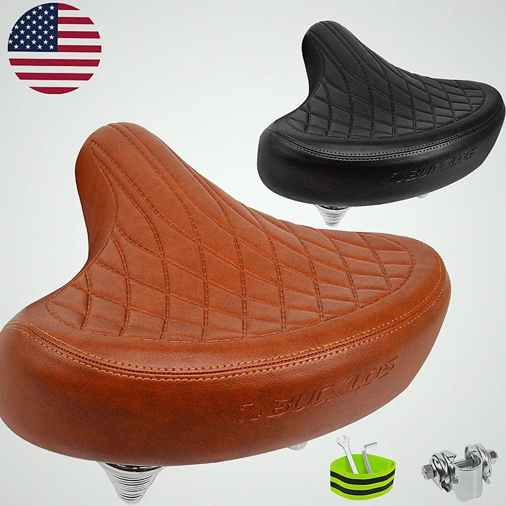 Ergonomic Retro Double Springer Cushion Comfortable Extra Wide Cruiser Bike Seat