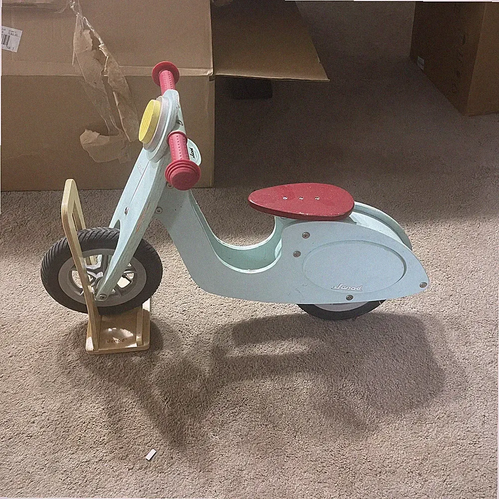 Jarod Wooden Balance Bike With Stand Mint Green Retro