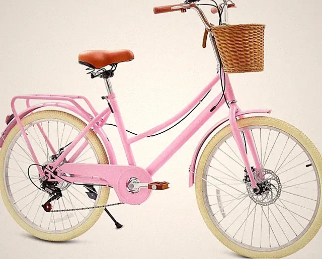 Kids Bike, Retro Cruiser Bike for Girls, 20 24 Inch 7-Speed Kids Bicycles for Ag
