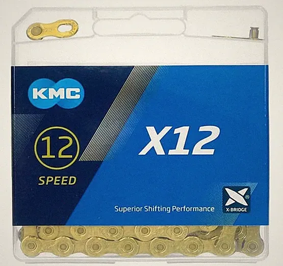 KMC X12 12 Speed Gold Ti Bike Chain 126L fit SRAM Shimano