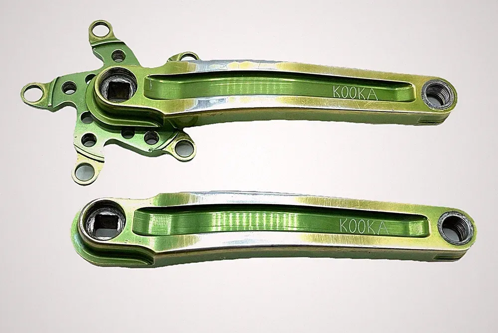 KOOKA CRANKS CANDY APPLE GREEN BIKE MTB XC 90s RARE VINTAGE RETRO GRAVEL ROAD!