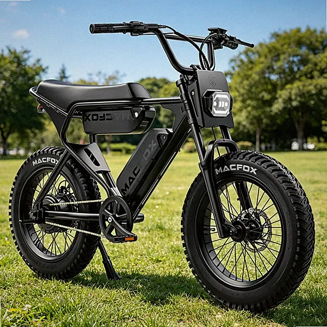 MACFOX Dual X1S 500W Electric Bike 20" Wide Tire Top Speed 20 mph E-Bike Black