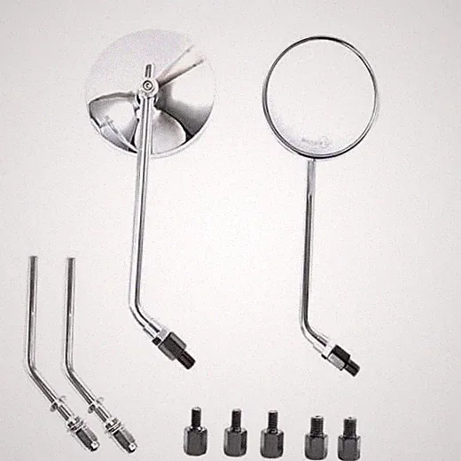 Motorcycle Rear View Mirror, Classic Retro 4 Inch Chrome Round Handlebar Side