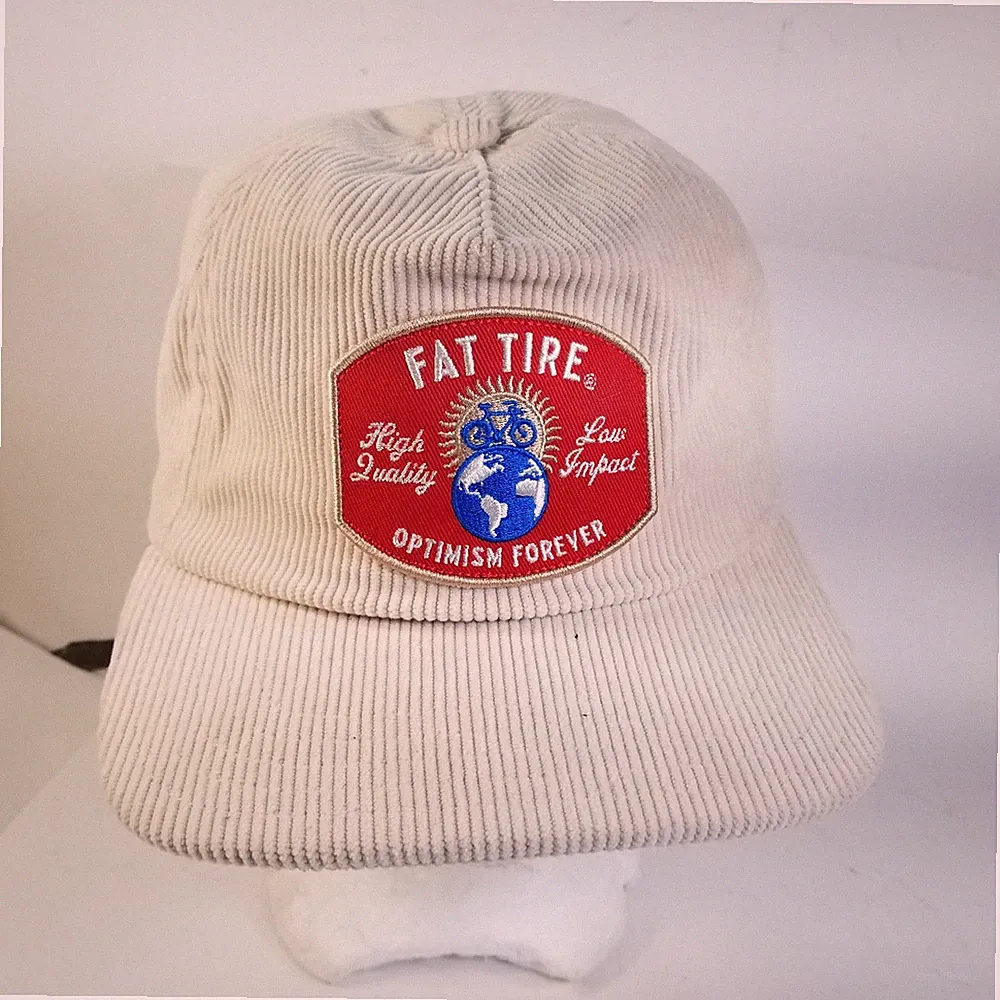 New Belgium Fat Tire Retro Hat Corduroy Snapback Coal Headwear Bicycle