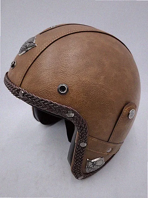 NEW Retro Moped Helmets for Men Women Stylish Half-Open Motorcycle Helmet Sz: M