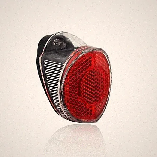 Red Retro Oval Rear Bicycle Mudguard Fender Cycling Safety Lighting_Flash