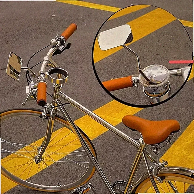 Retro Bike Mirror Metal Mirror For For Handlebars Clear Rearview Mirror
