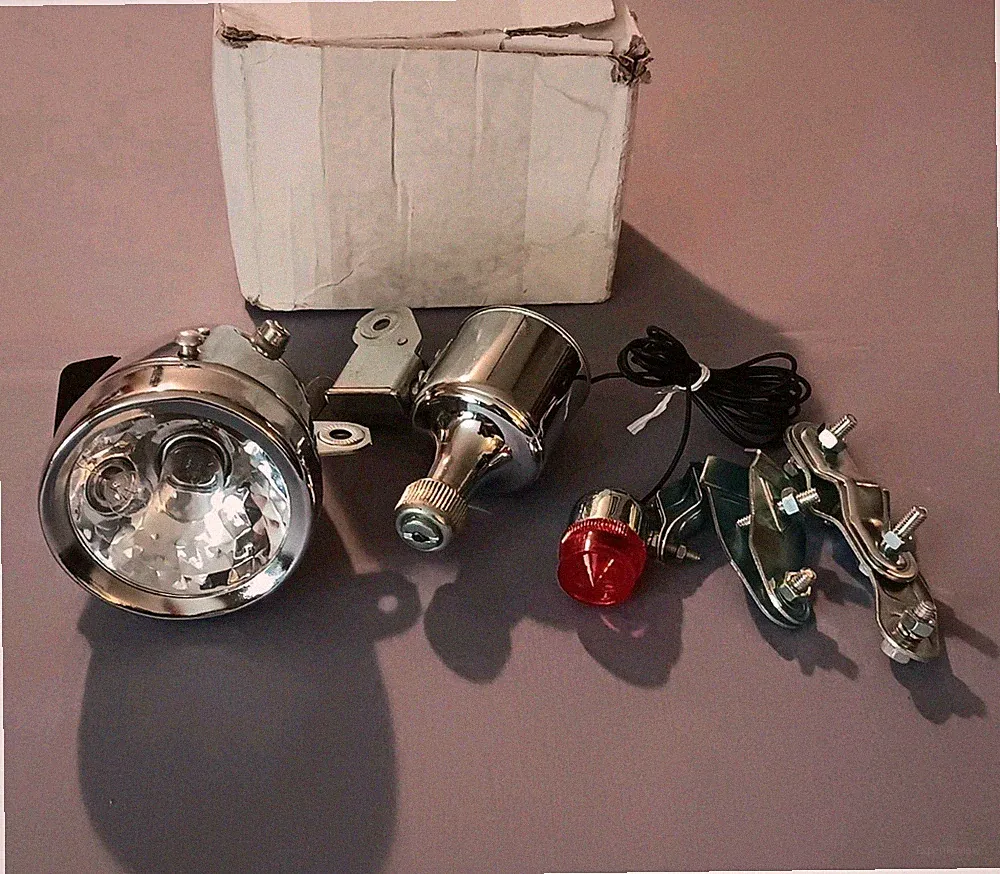 Retro Chrome Generator Bike Light~ Front & Rear