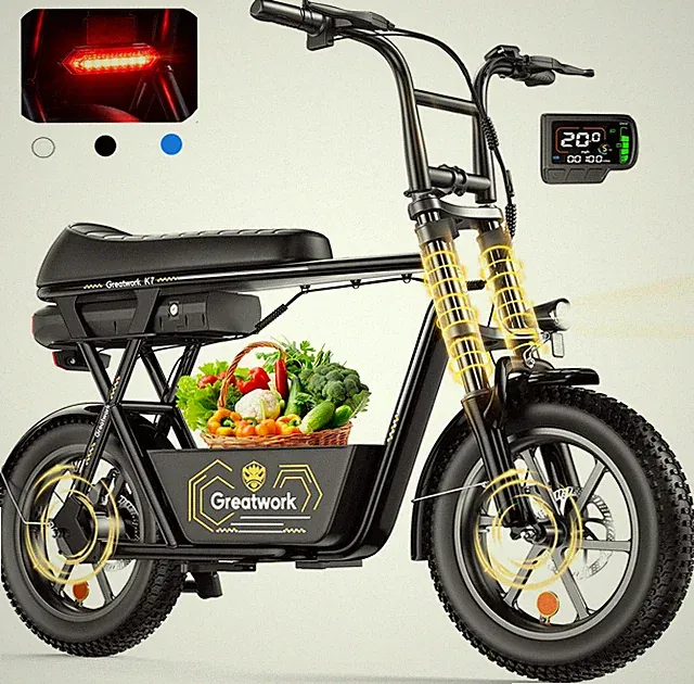 Retro Electric Scooter 1500W 25MPH for Adults Commuter All-Terrain Seated Basket