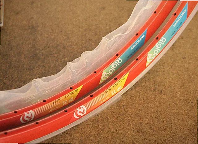 Retro Kult NOS NEW Rigida DP22 red rot rims set rimset 26" 36h MTB mountainbike
