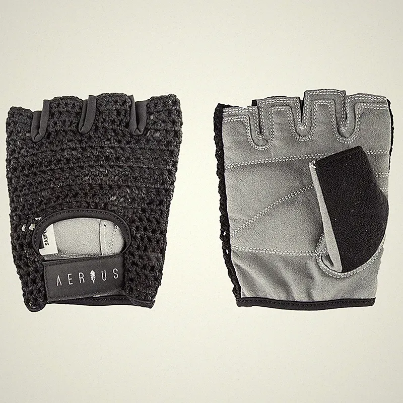 Road Bicycle Riding Gloves Aerius Retro Mesh Large Black Padded Palms New