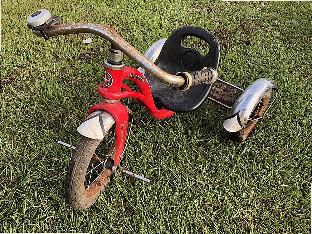 Schwinn Roadster Tricycle Red, Chrome Fenders, Child's 3 Wheel Bike Retro
