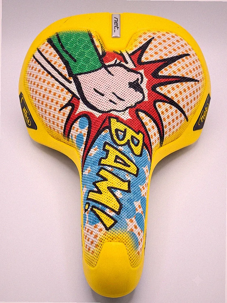 Selle Italia VELO BAM Pop Art Mesh Saddle Yellow BMX Fixed Gear Rare Retro Bike!