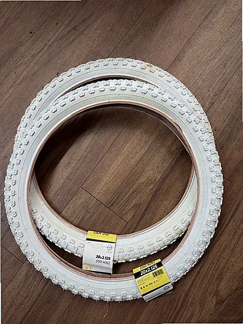 Sunlite 20 x 2.125 Knobby Retro BMX Kids Bicycle White Tire- Pair