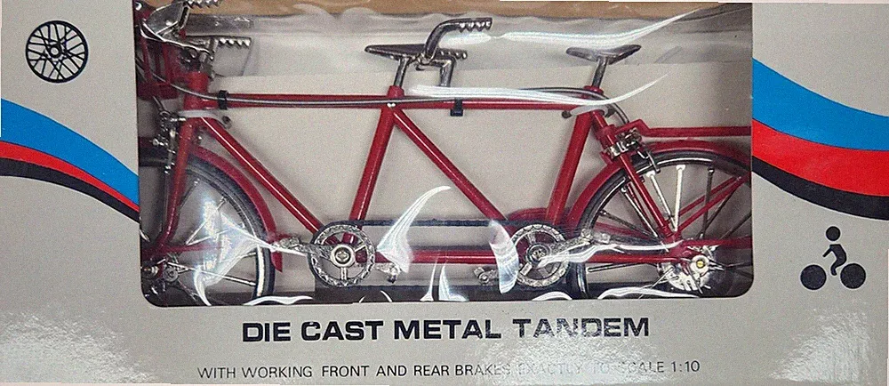 Tandem Bicycle Die Cast Model Retro Classic Miniature Metal