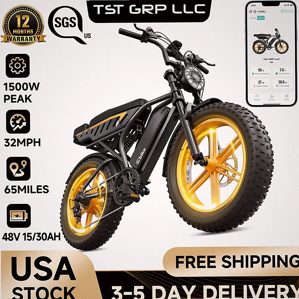 TST 20" Fat Tire Electric Bike Mountain Bicycle 1500W Peak 32Mph E-bike UL2849