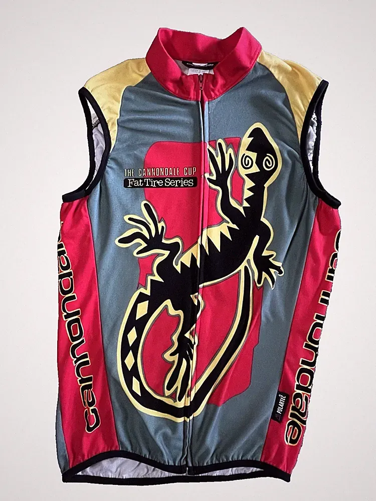 Vintage 90s Cannondale Cup Fat Tire Cycling Bike Jersey Polartec Vest Men's L