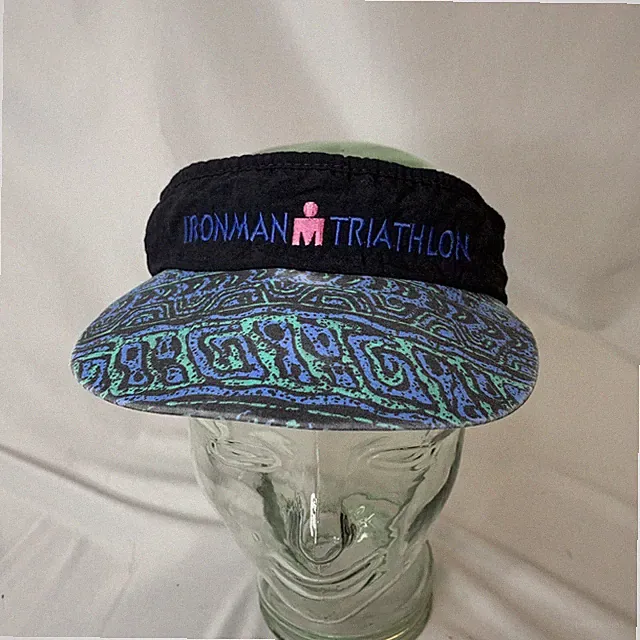 Vintage 90s Ironman Triathlon Visor Hat Cap Run Cycle Rare