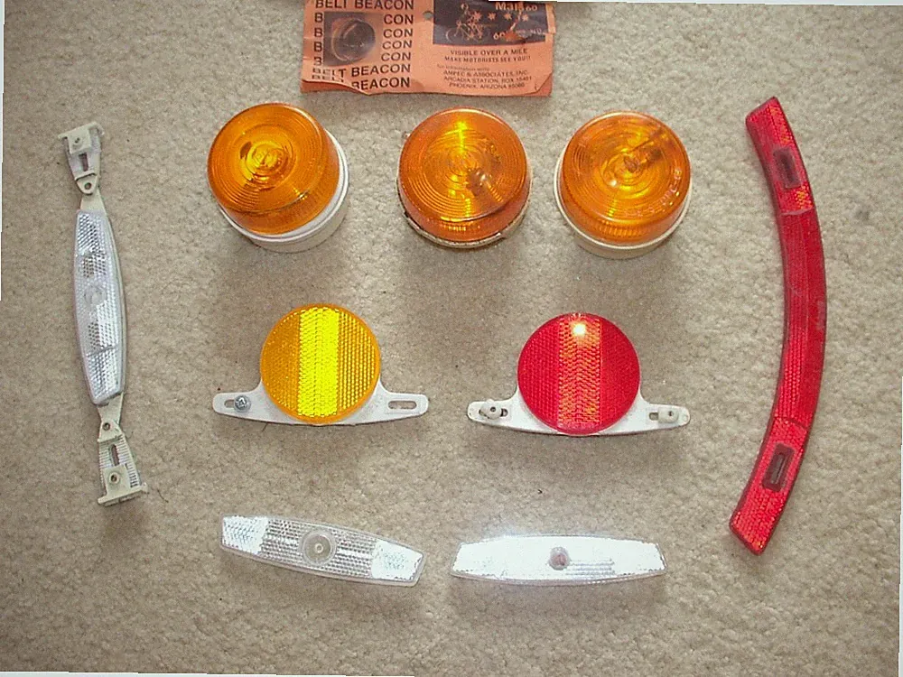 Vintage bike reflectors safety lights MB3 belt beacon ampec cat-eye retro parts