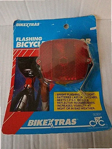 VINTAGE BIKEXTRAS FLASHING BICYCLE REFLECTOR NEW SEALED 1992