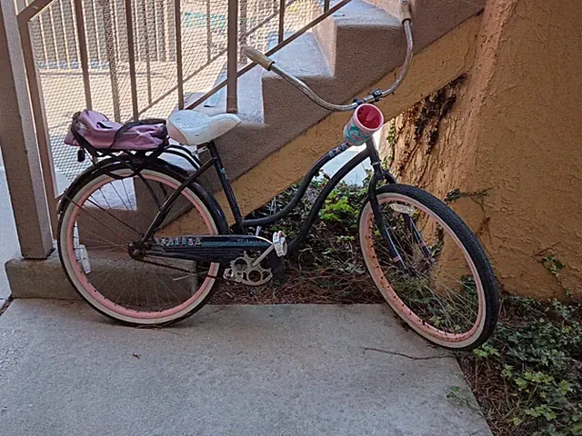 Vintage Cruiser Bike Black Pink White Classic Coaster Brake Retro Bicycle
