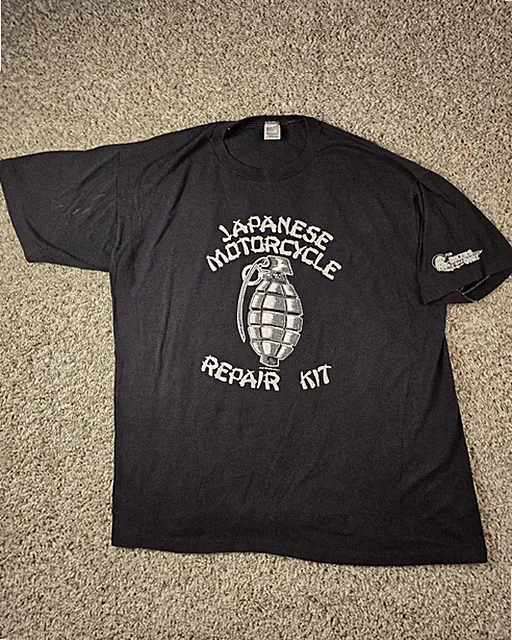 Vintage Harley Davidson Japanese Motorcycle Repair Kit T-shirt XL 80s Montana