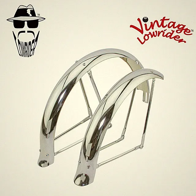 Vintage Lowrider 20" Bike Flared Adjustable Fender Set Chrome Bicycle Fender.