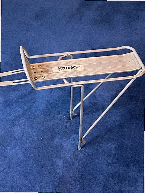 Vintage MTI Rear Bicycle Rack Cargo Carrier Aluminum Silver (See Photos)
