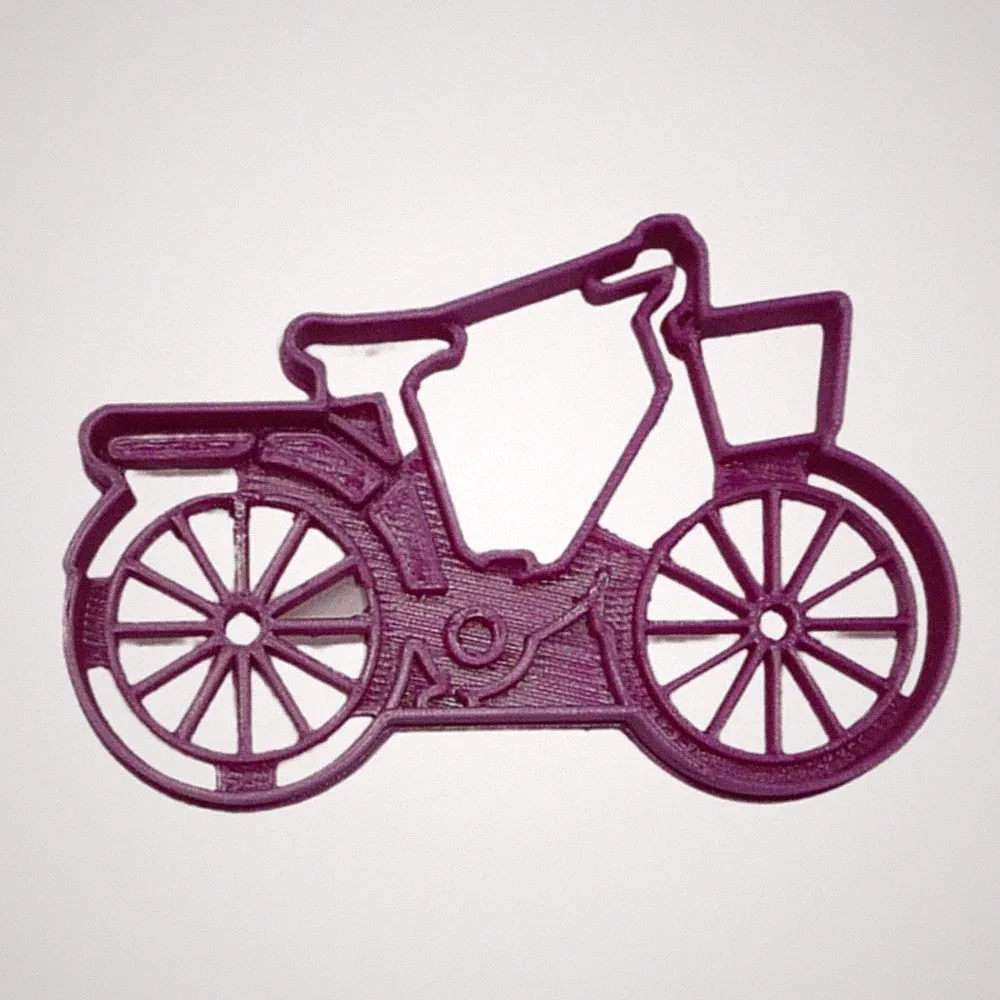 VINTAGE RETRO CRUISER STYLE BIKE BICYCLE WITH BASKET COOKIE CUTTER USA PR4917