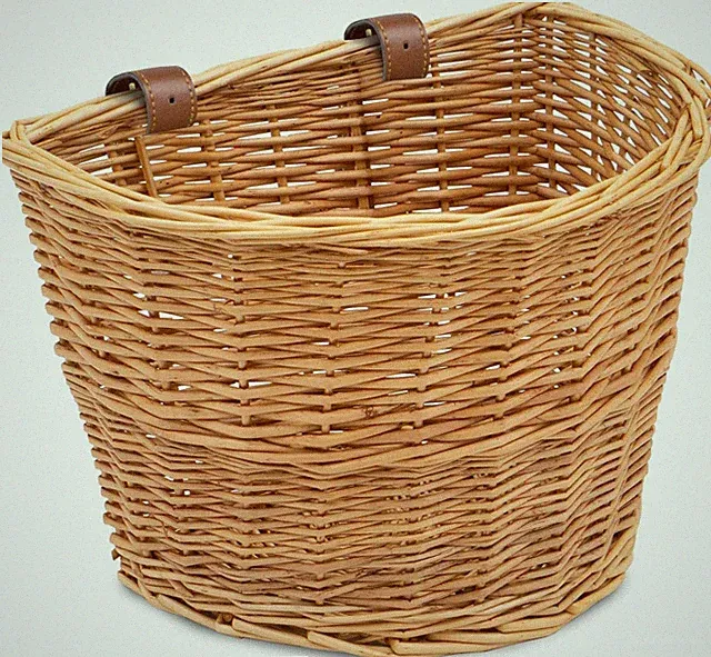Weather-Resistant Wicker Front Bike Basket - Convenient Cargo Carrier in Beige